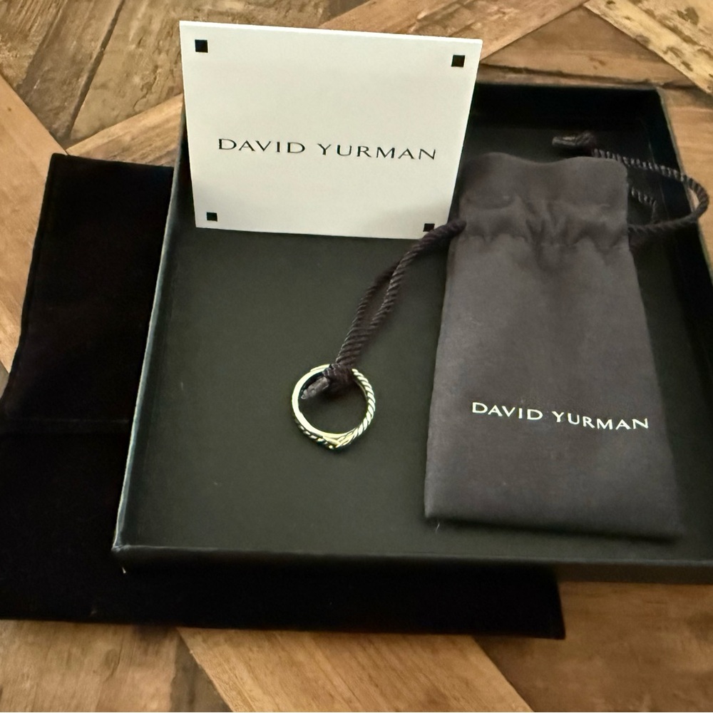 David Yurman Cable Collection Silver w/ Gold Ring size 6